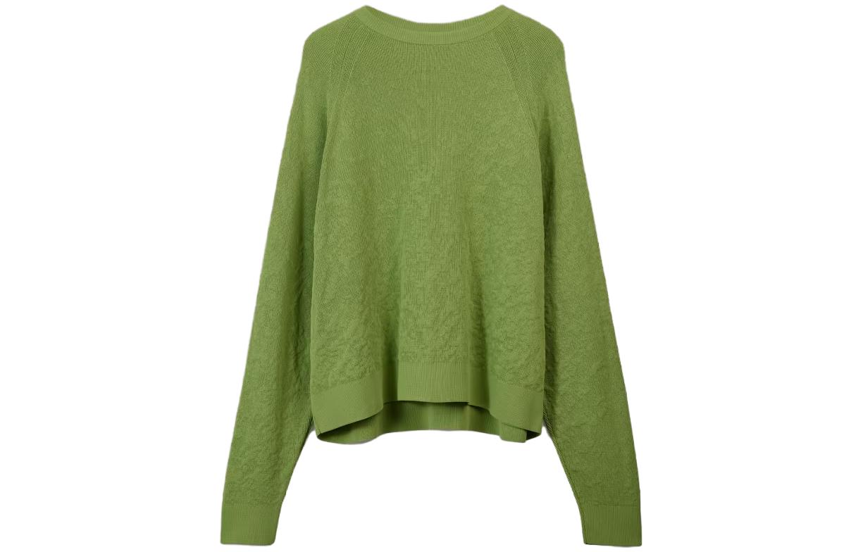 Y-3 Unisex Solid Knit Crewneck Long-Sleeve Sweater Green IP7713