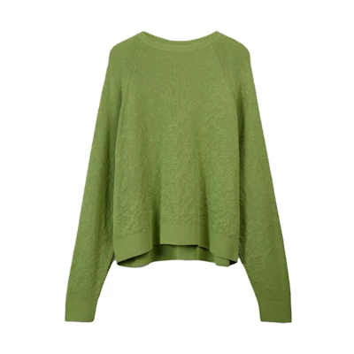Y-3 Unisex Solid Knit Crewneck Long-Sleeve Sweater Green IP7713