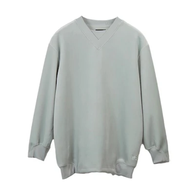 Y-3 Unisex Solid V-Neck Long Sleeve Sweatshirt Grey IQ1828