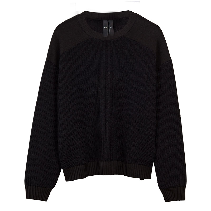 Y-3 Utility Crew Fall Winter Knit Sweater  Black. 39-H63084