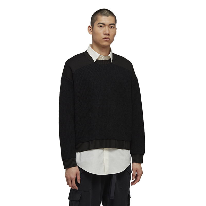 Order Y-3 Utility Crew Sweater Musim Luruh & Sejuk Hitam. 39-H63084