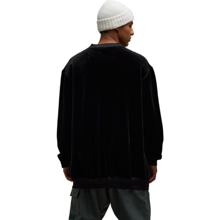 Details for Y-3 Velvet Crew Minimalist Pullover Sweatshirt Unisex Black IL2146