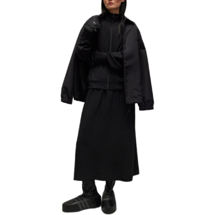 Shop Y-3 W Track Jacket Black  Zipper Stand Collar Long Sleeve Outerwear JD9793