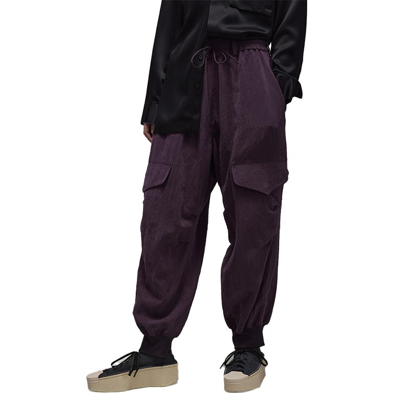 Lookbook Y-3 W 斜紋布工裝慢跑褲 經典紫色 男女款 IP7924