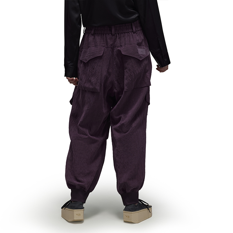 Shop Y-3 W 斜紋布工裝慢跑褲 經典紫色 男女款 IP7924