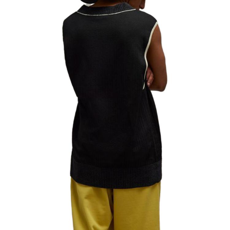 Shop Chaleco de Punto Negro Unisex Y-3 WF23 Escote en V IL4619