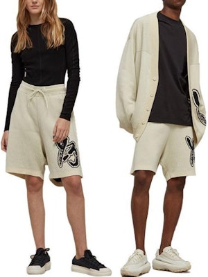 Y-3 White Big Logo Relaxed Fit Shorts Unisex Casual Wear IA3105 Lookbook Y-3 White Big Logo Relaxed Fit Shorts Unisex Casual Wear IA3105