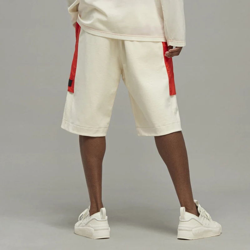 Purchase Y-3 White Logo Shorts Casual Straight-Cut Knee-Length Pants HZ8815