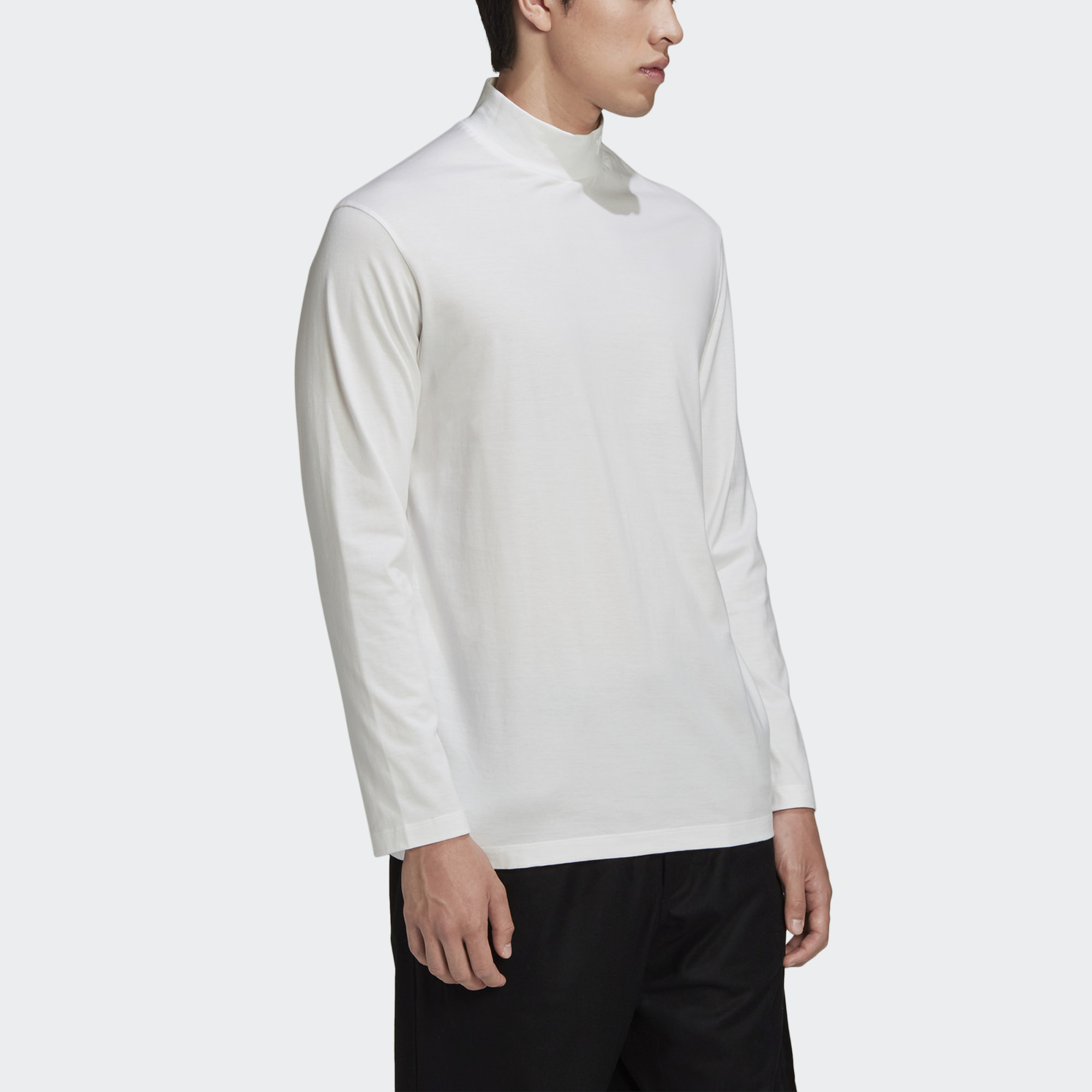 Details for Y-3 メンズ ホワイト ミニマリスト ロングスリーブ カジュアル Tシャツ GK4496