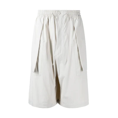 Y-3 White Solid Color Drawstring Waist Knee-Length Shorts Men HG6244