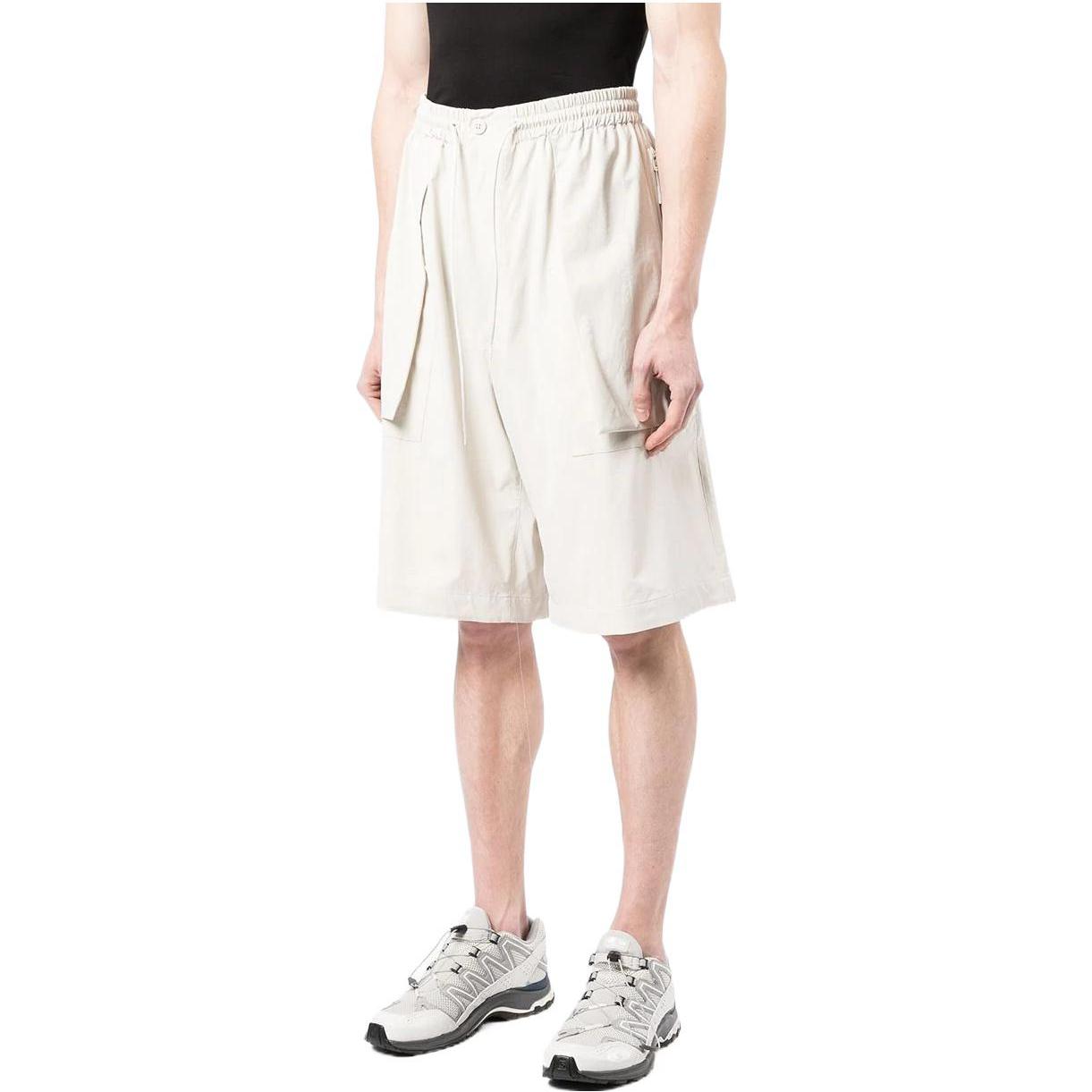 Purchase Y-3 White Solid Color Drawstring Waist Knee-Length Shorts Men HG6244
