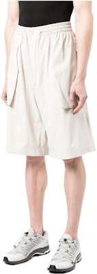 Y-3 White Solid Color Drawstring Waist Knee-Length Shorts Men HG6244 Purchase Y-3 White Solid Color Drawstring Waist Knee-Length Shorts Men HG6244
