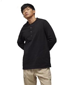 Y-3 WRKWR SS ヘンリーロングスリーブTシャツ ユニセックス ブラック IN8700 Shop Y-3 WRKWR SS ヘンリーロングスリーブTシャツ ユニセックス ブラック IN8700