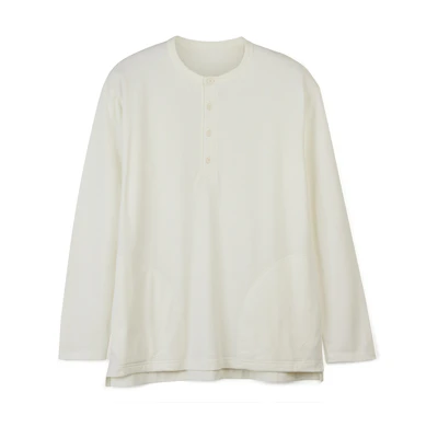 Y-3 WRKWR SS Tee Unisex White Long Sleeve Button Crewneck Shirt. 50-IV5632