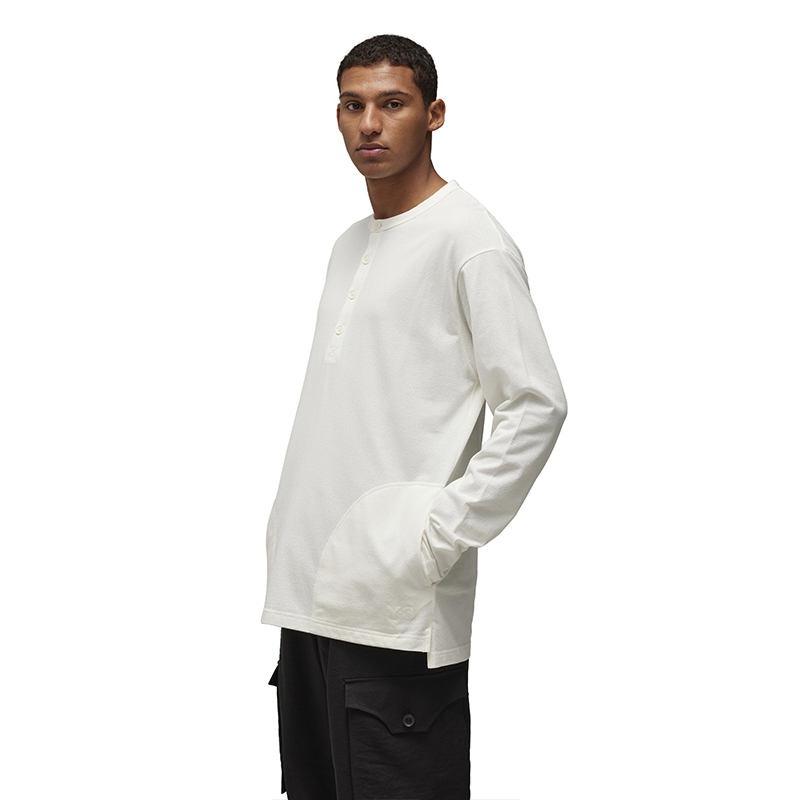 Purchase Y-3 WRKWR SS Tee Unisex White Long Sleeve Button Crewneck Shirt. 50-IV5632