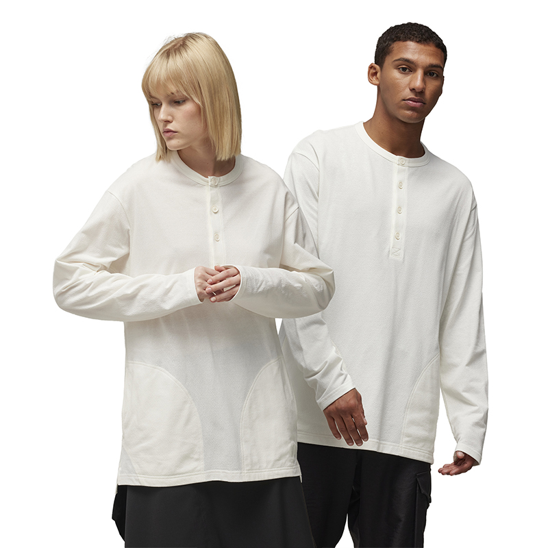 Details for Y-3 WRKWR SS Tee Unisex White Long Sleeve Button Crewneck Shirt. 50-IV5632