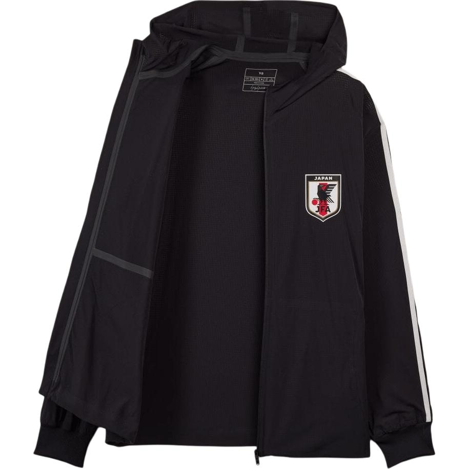 Order Y-3 x JFA SS24 Black Three-Stripe Hoodie Jacket Collaboration IW7385