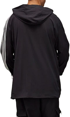 Y-3 x JFA SS24 Black Three-Stripe Hoodie Jacket Collaboration IW7385 Details for Y-3 x JFA SS24 Black Three-Stripe Hoodie Jacket Collaboration IW7385