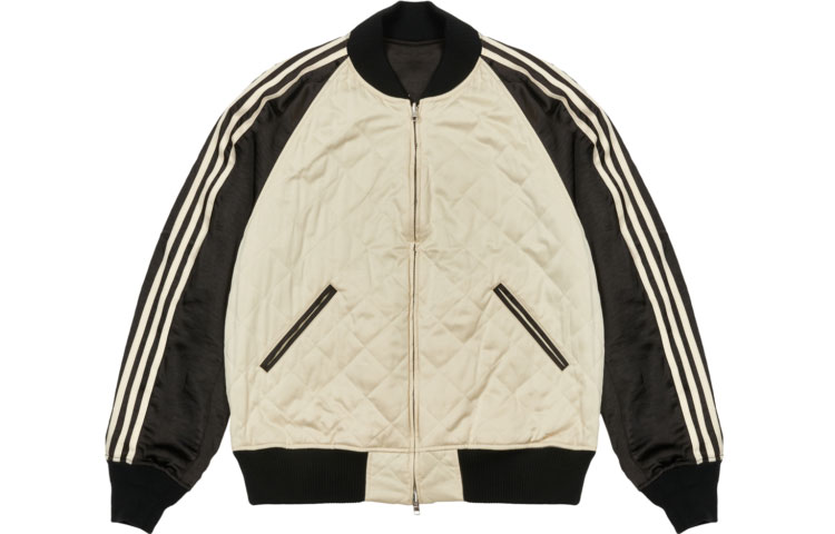 Shop Jaket Kolar Besbol Boleh Balik Y-3 x Palace Hitam Unisex Logo Sulam. HT3752