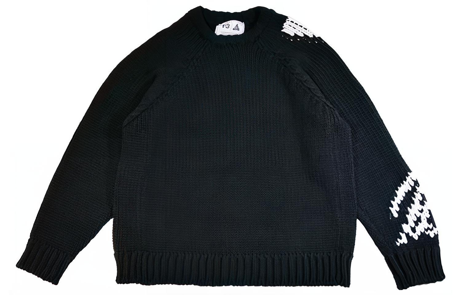 Y-3 x PALACE Unisex Colorblock Knit Pullover Sweater Black. HN9883