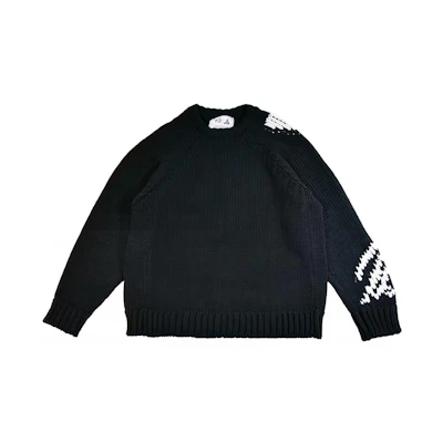 Y-3 PALACE Unisex Colorblock Knit Pullover Sweater Black. HN9883