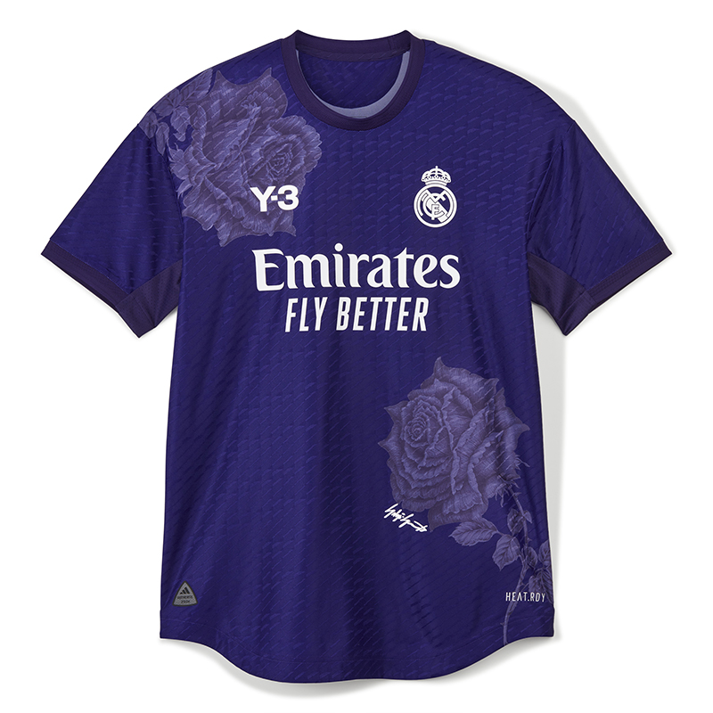 Order Y-3 x Real Madrid Logo Print Collaboration Purple Soccer T-Shirt Unisex. IU0035