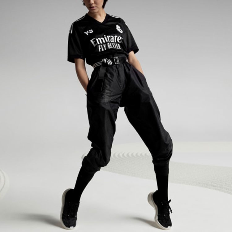Y-3 Real Madrid SS22 Black Logo Print Striped Jogger Pants Unisex HI0924 圖 7