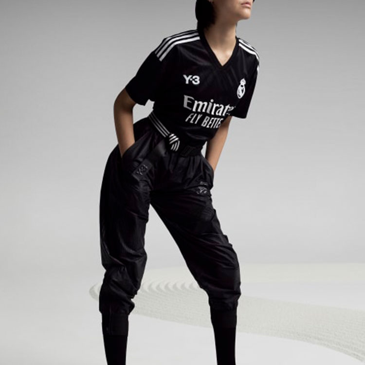 Y-3 Real Madrid SS22 Black Logo Print Striped Jogger Pants Unisex HI0924 圖 8
