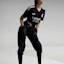 Cheap Y-3 x Real Madrid SS22 Black Logo Print Striped Jogger Pants Unisex HI0924