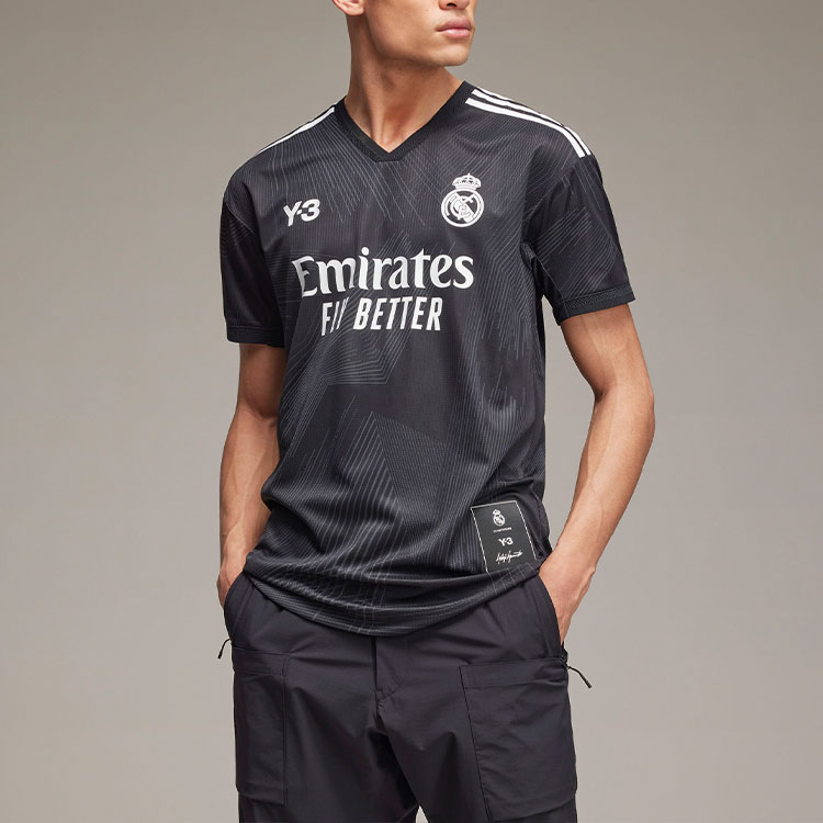Purchase Y-3 x レアル・マドリード SS22 ロゴプリントTシャツ ブラック コラボティーシャツ HI3983