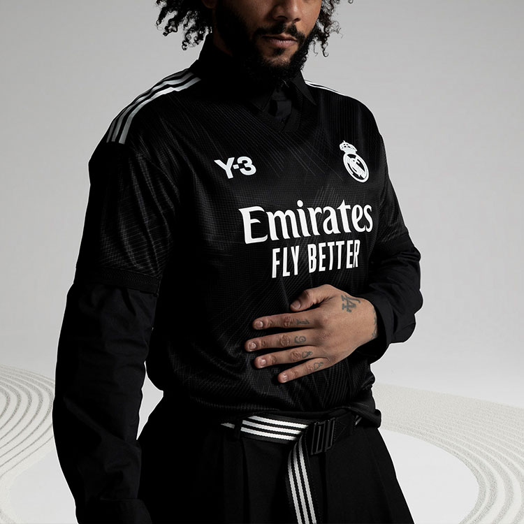 Cheap Y-3 x レアル・マドリード SS22 ロゴプリントTシャツ ブラック コラボティーシャツ HI3983
