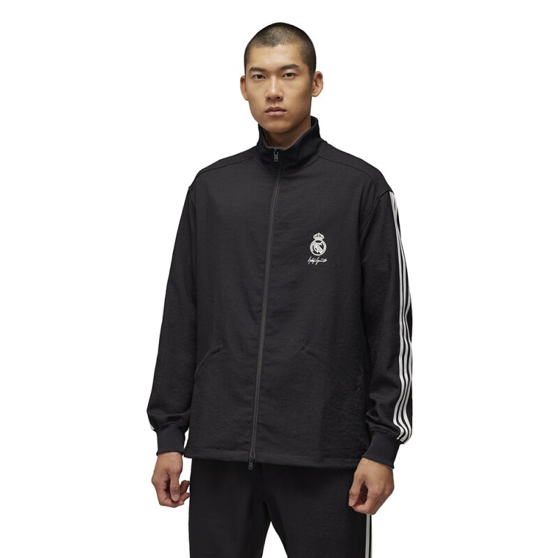 Lookbook Y-3 x Real Madrid Striped Stand Collar Track Jacket Black (). IT3717