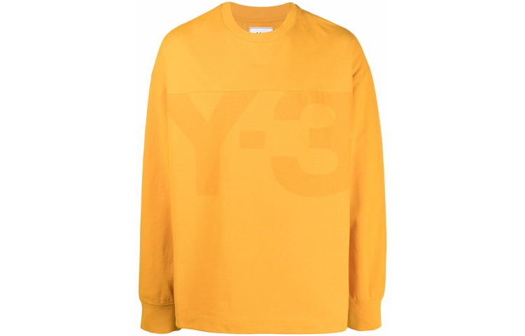 Y-3 Yellow Crewneck Logo Print Sweatshirt GV4210