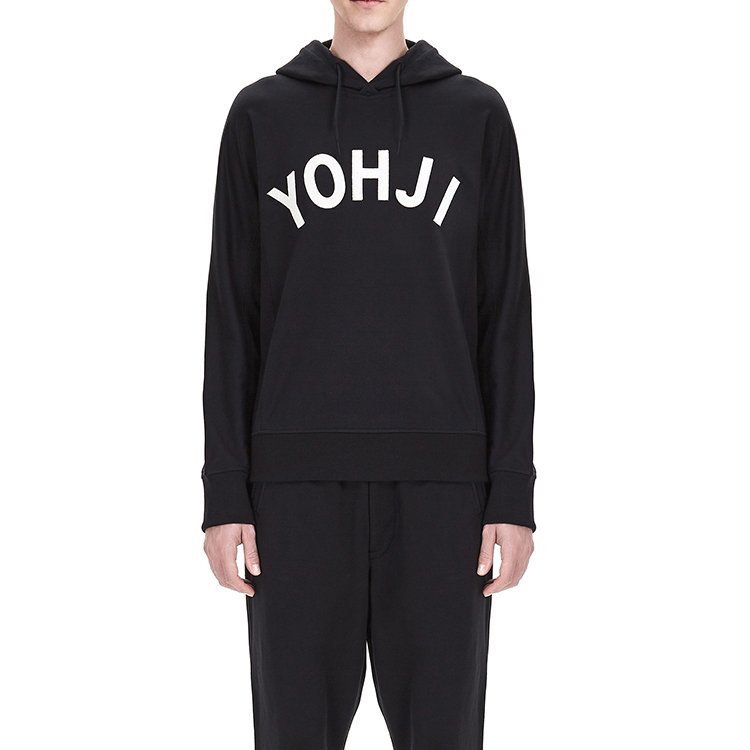 Shop Y-3 Yohji Logo Black Hoodie FJ0440