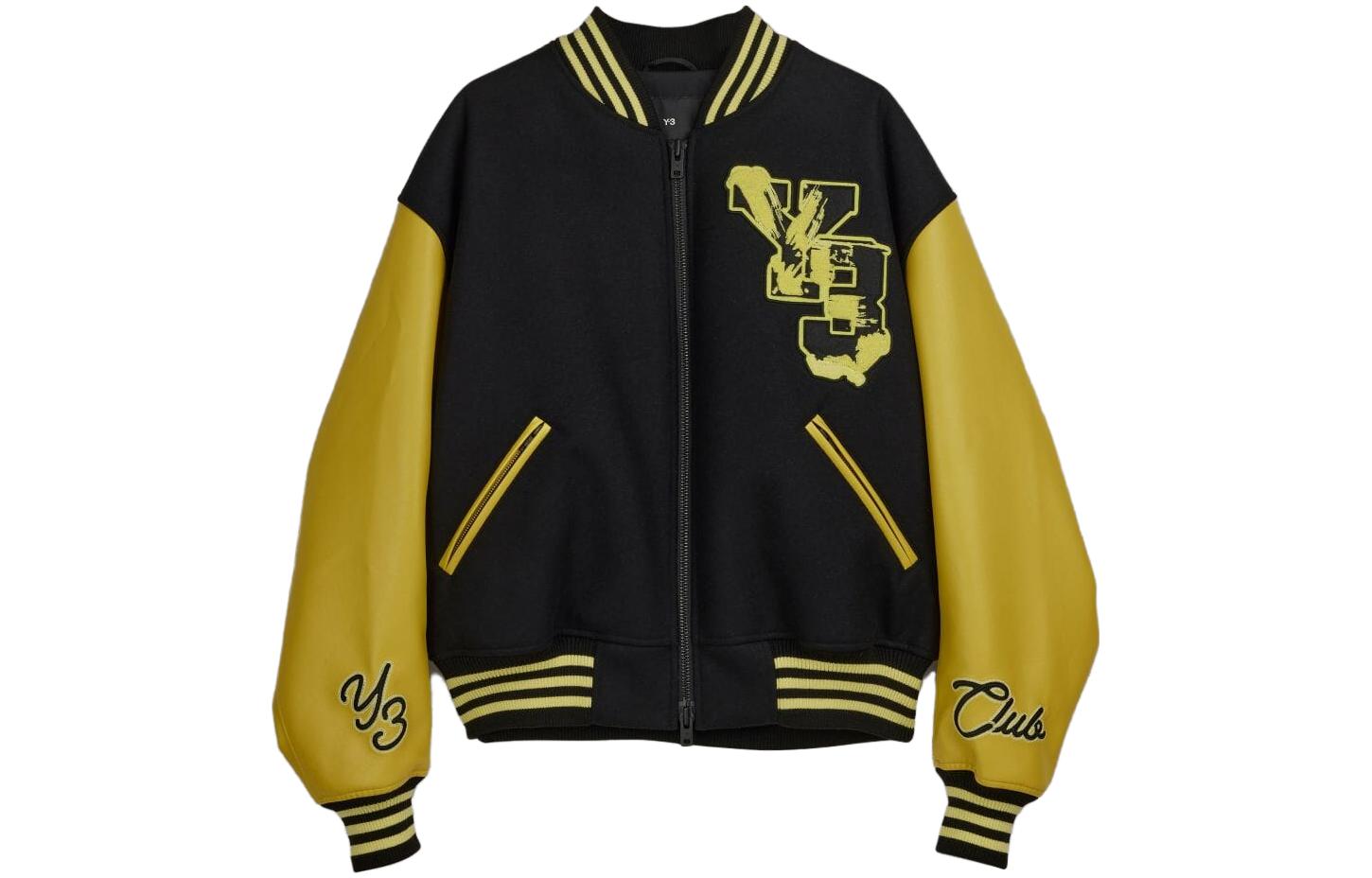 Order Y-3 Zip-Up Stand Collar Jacket Black Yellow Unisex Long Sleeve. IQ2132