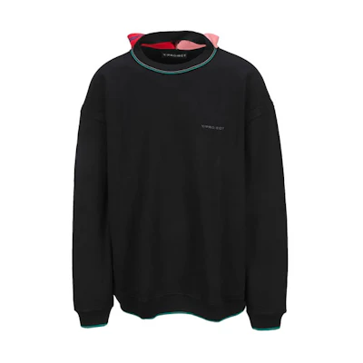 Y/Project FW21 Triple Collar Pullover Sweatshirt Black Logo Design SWEAT41S21J33-BLACKPINKS