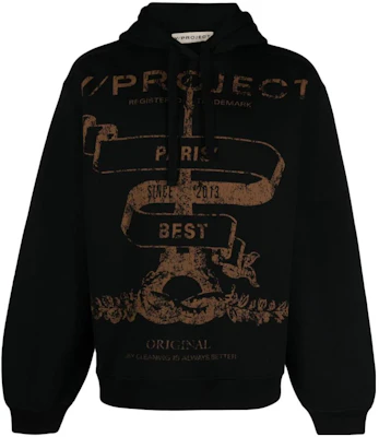 Y/Project 秋冬23字母印花抽绳连帽衫 男女 黑色 SWEAT56S25-BLACK Buy Y/Project 秋冬23字母印花抽绳连帽衫 男女 黑色 SWEAT56S25-BLACK