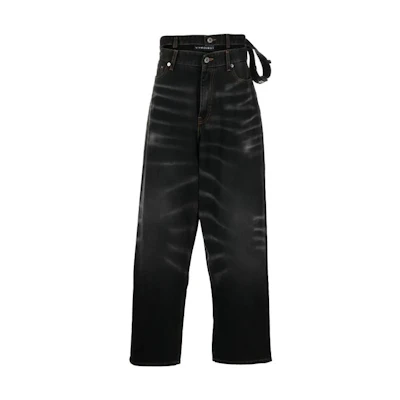 Y/Project FW23 Washed Vintage Black Wide-Leg Jeans Unisex JEAN48S25-BLACK