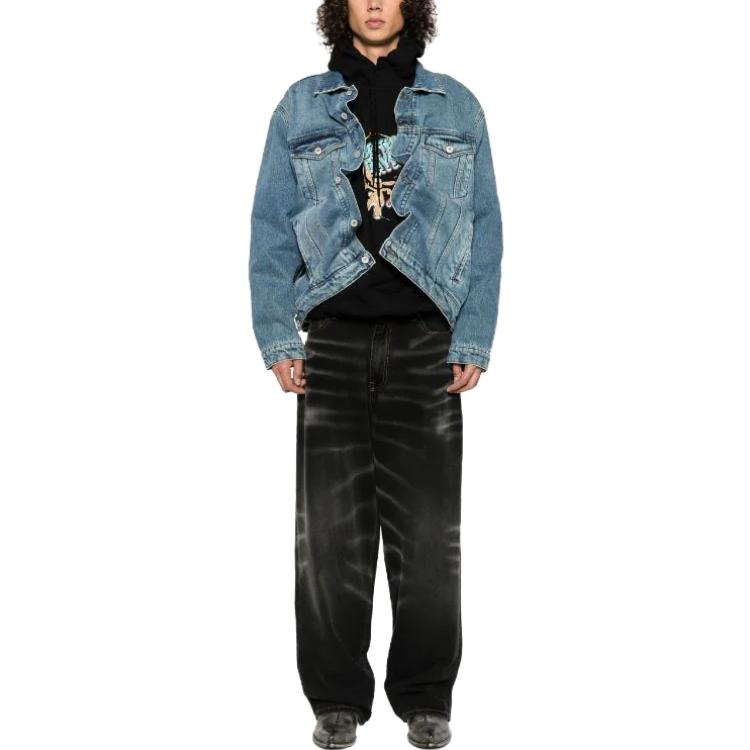 Lookbook Y/Project FW23 Seluar Jeans Kaki Lebar Hitam Vintage Pudar Unisex JEAN48S25-BLACK