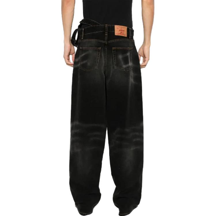 Shop Y/Project FW23 Seluar Jeans Kaki Lebar Hitam Vintage Pudar Unisex JEAN48S25-BLACK