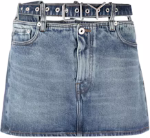 Y/Project FW23 Y-Waist Mini Denim Skirt Blue WSKIRT86S25-BLUE Y/Project FW23 Y-Waist Mini Denim Skirt Blue WSKIRT86S25-BLUE