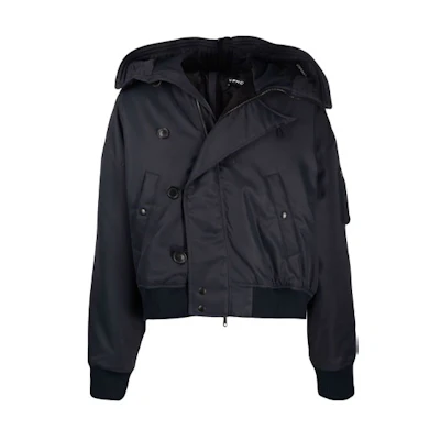 Y/Project Oversized Hoodie Jacket with Back Zipper in Dark Navy JACK80S21F328NAVY