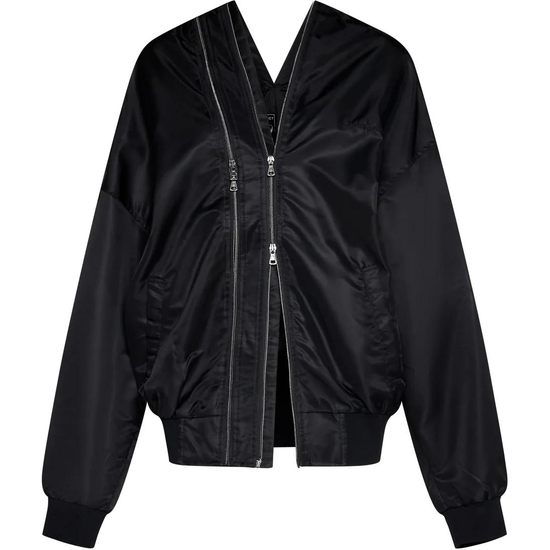 Y/Project Oversized V-Neck Zip Jacket Black JACK107S25F448-BLACK