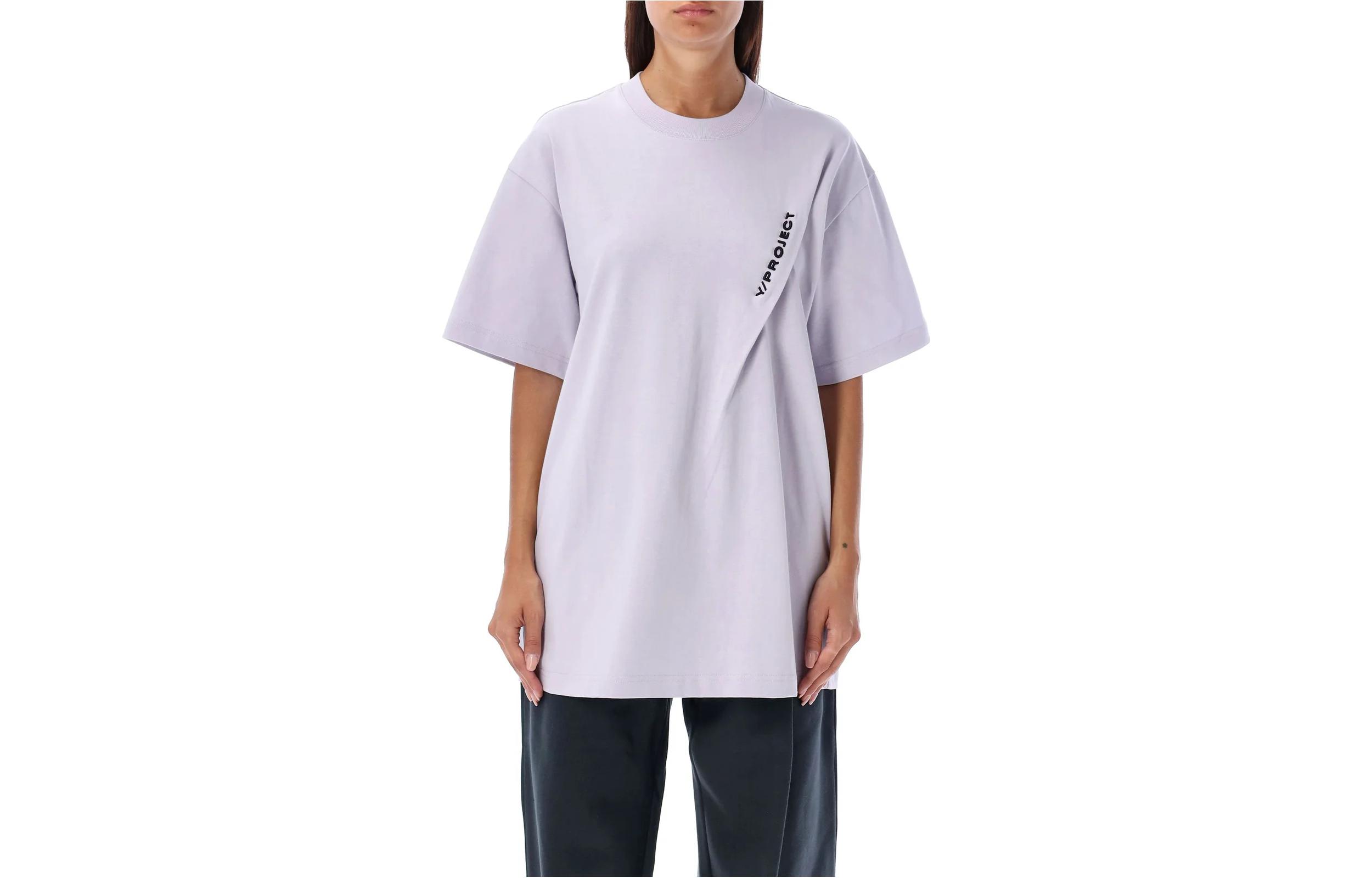 Y/Project Purple  Short-Sleeve Logo Crewneck T-Shirt TS71S25J83-LILAC