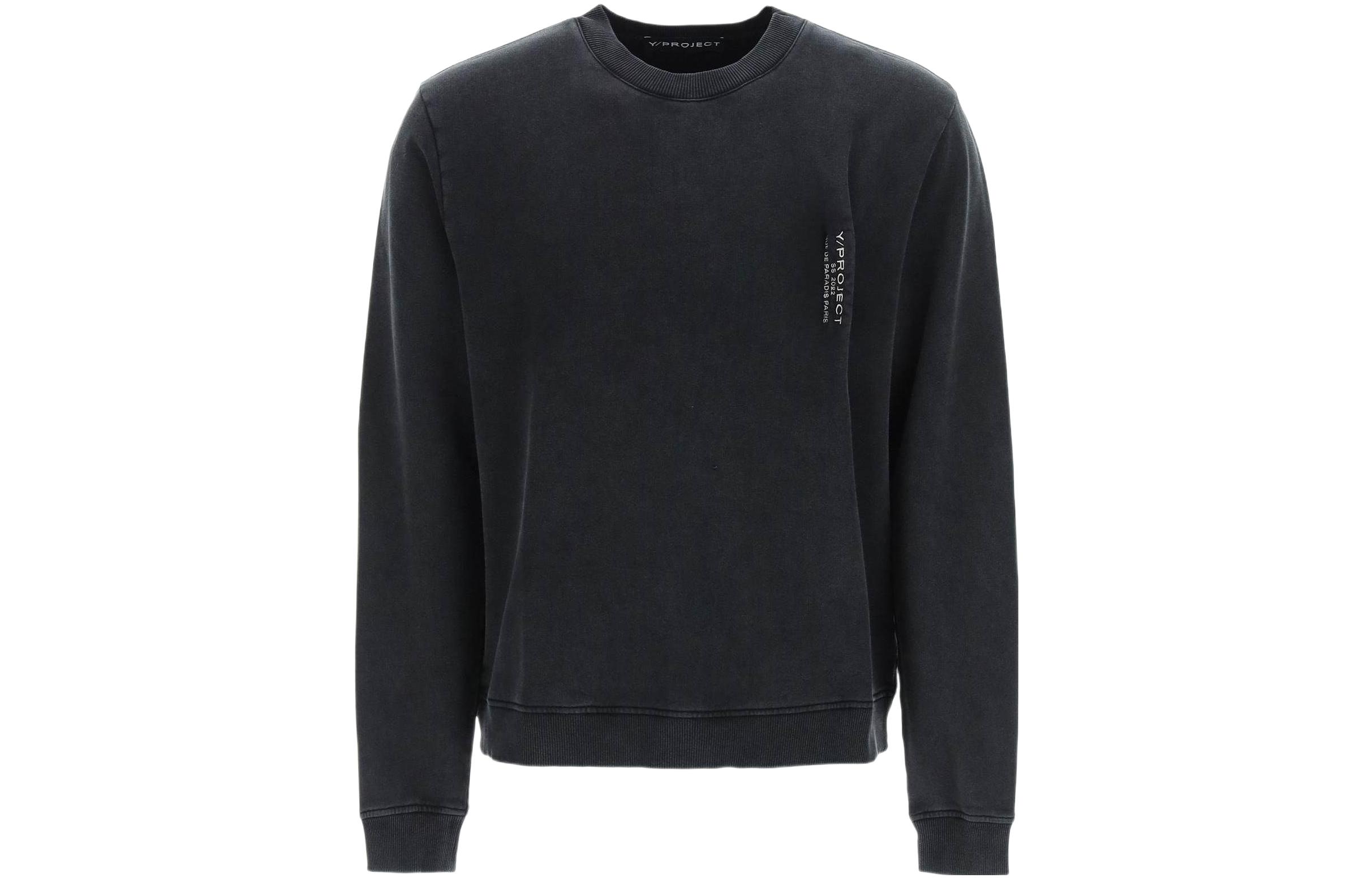 Y/Project SS22 Logo Printed Crewneck Sweatshirt Black 221353UFE000001