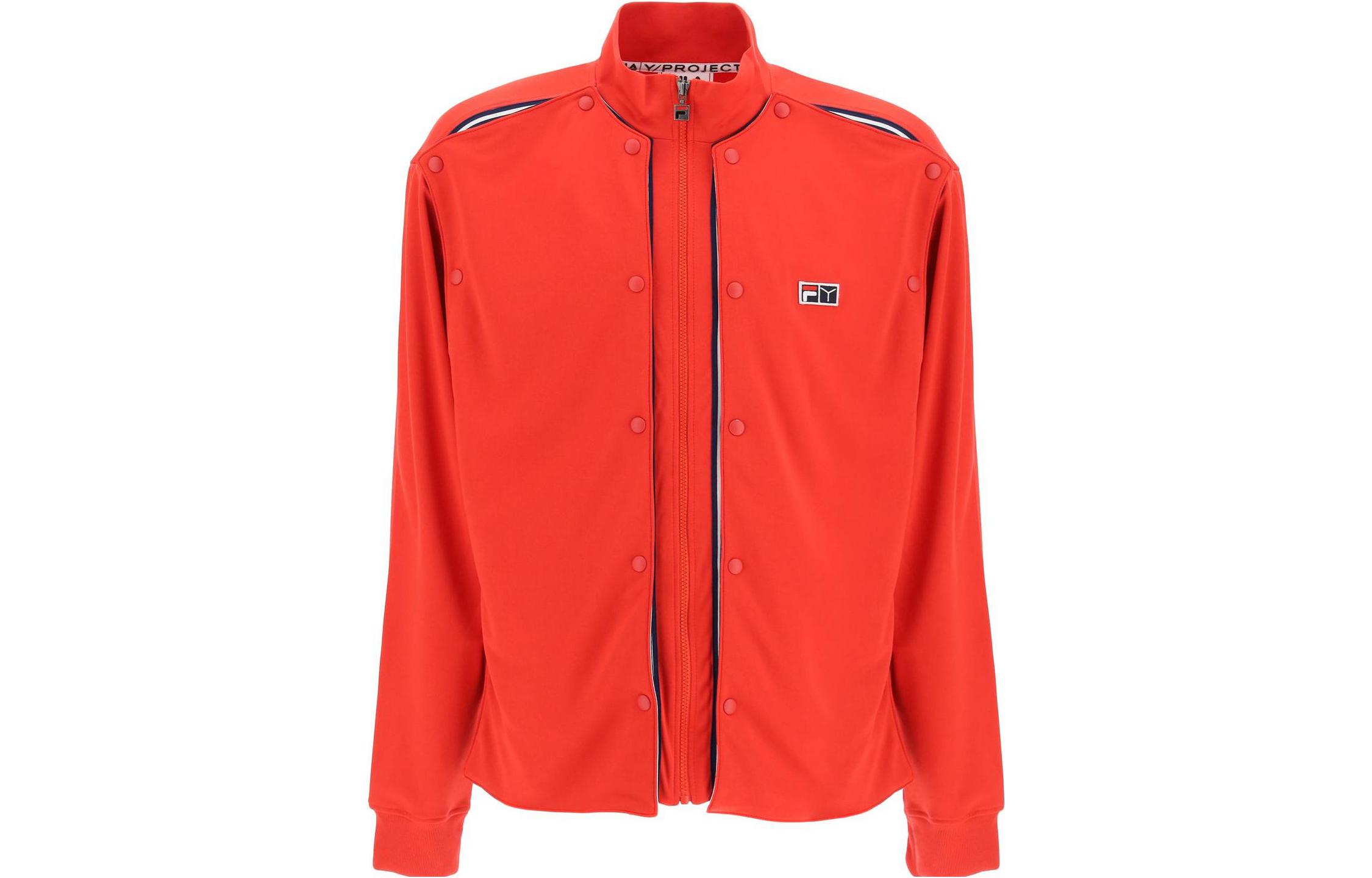 Y/Project SS22 Orange Logo Patch Snap-Button Stand Collar Zip Jacket Men YPFIJACK2S22J77