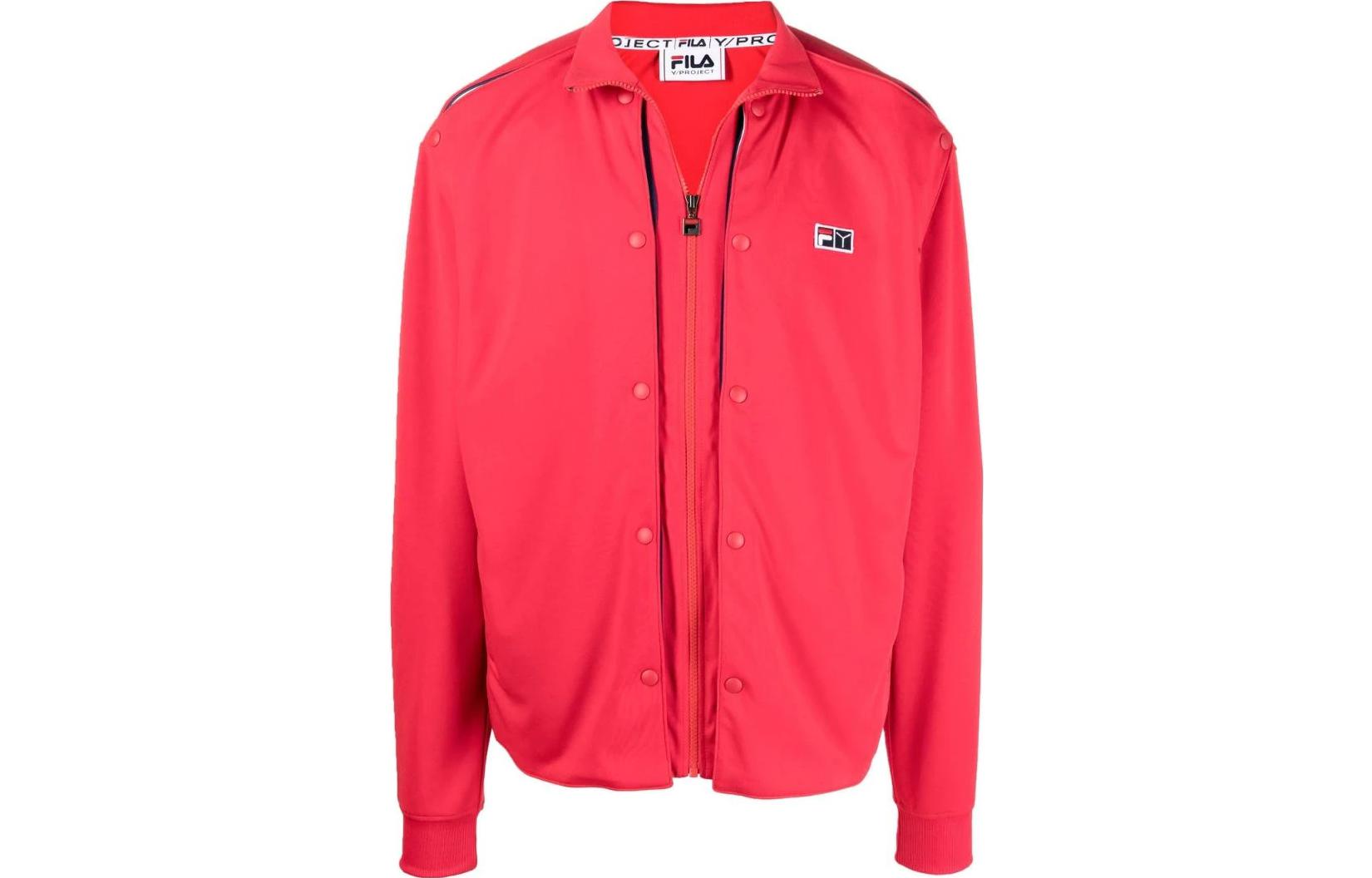 Y/Project SS22 Red Logo Patch Detail Long Sleeve Jacket for Men YPFIJACK2S22RED