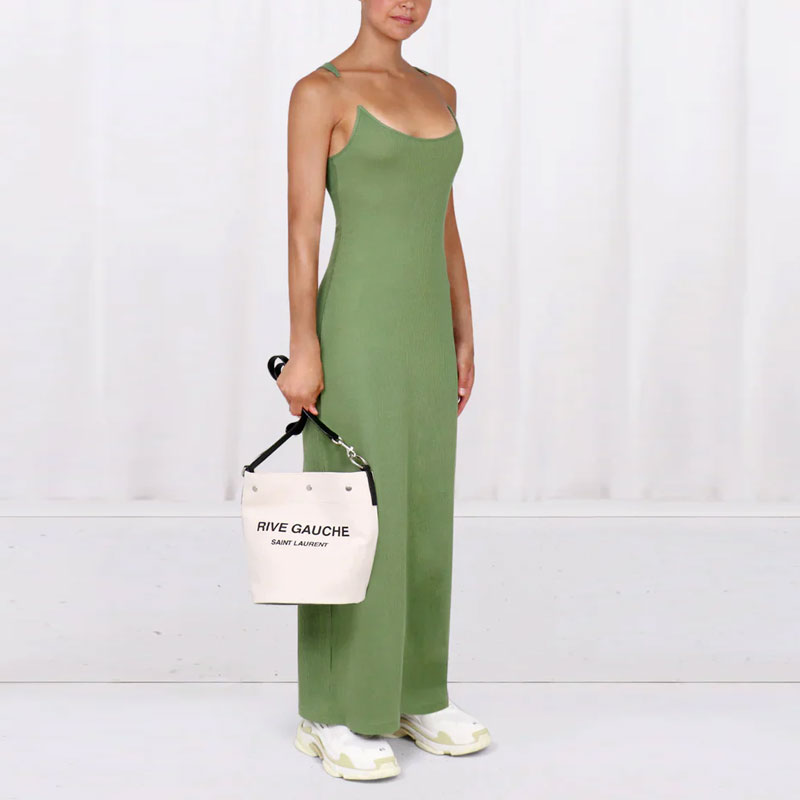 Shop Y/Project SS23 Dress Hijau Slim-Fit Tanpa Lengan Spaghetti Strap. WTSDRESS62-OLIV