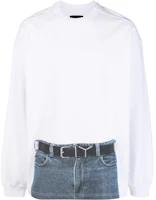 Y/Project SS23 Optical Illusion Graphic Long Sleeve Sweatshirt White YPJPGSWEAT3S24-WHITE Y/Project SS23 Optical Illusion Graphic Long Sleeve Sweatshirt White YPJPGSWEAT3S24-WHITE