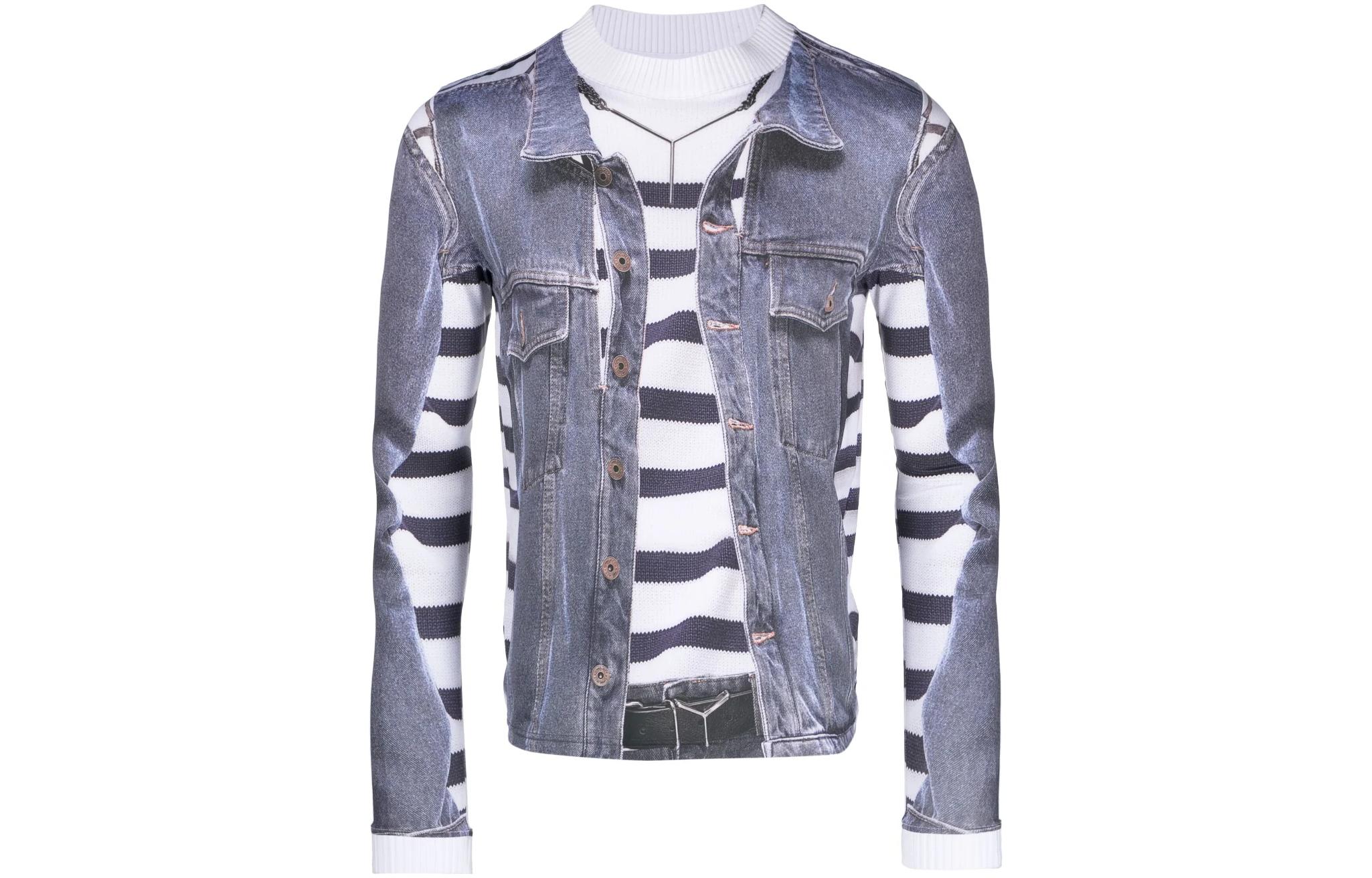 Y/Project x JPG Trompe L'oeil Y Belt Oversized Sweatshirt Unisex White SWEAT3-NAVY